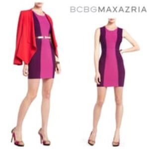 Bcbgmaxazria Elegant Purple and Pink Women's Dress size medium bandage dress
